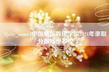 贵港中国消防救援学院2024年录取分数线是多少