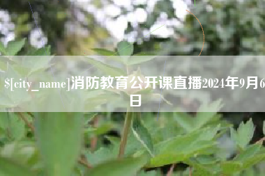 贵港消防教育公开课直播2024年9月6日